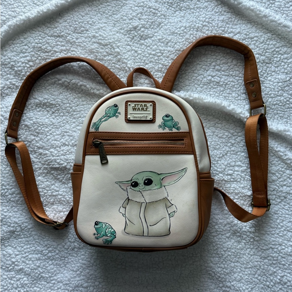Loungefly Brown and Green Cartoon Character Mini Backpack